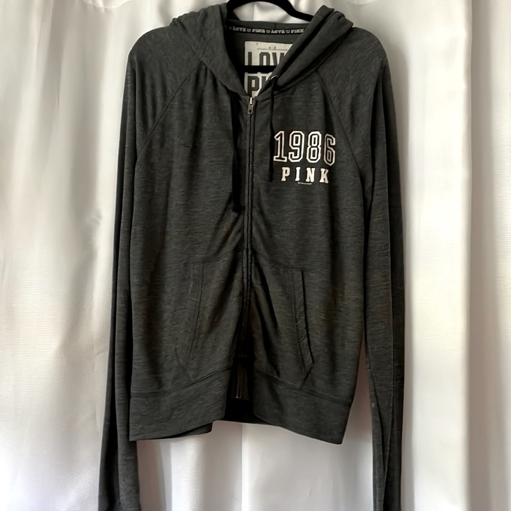 Pink Full Zip Light Weight Hoodie